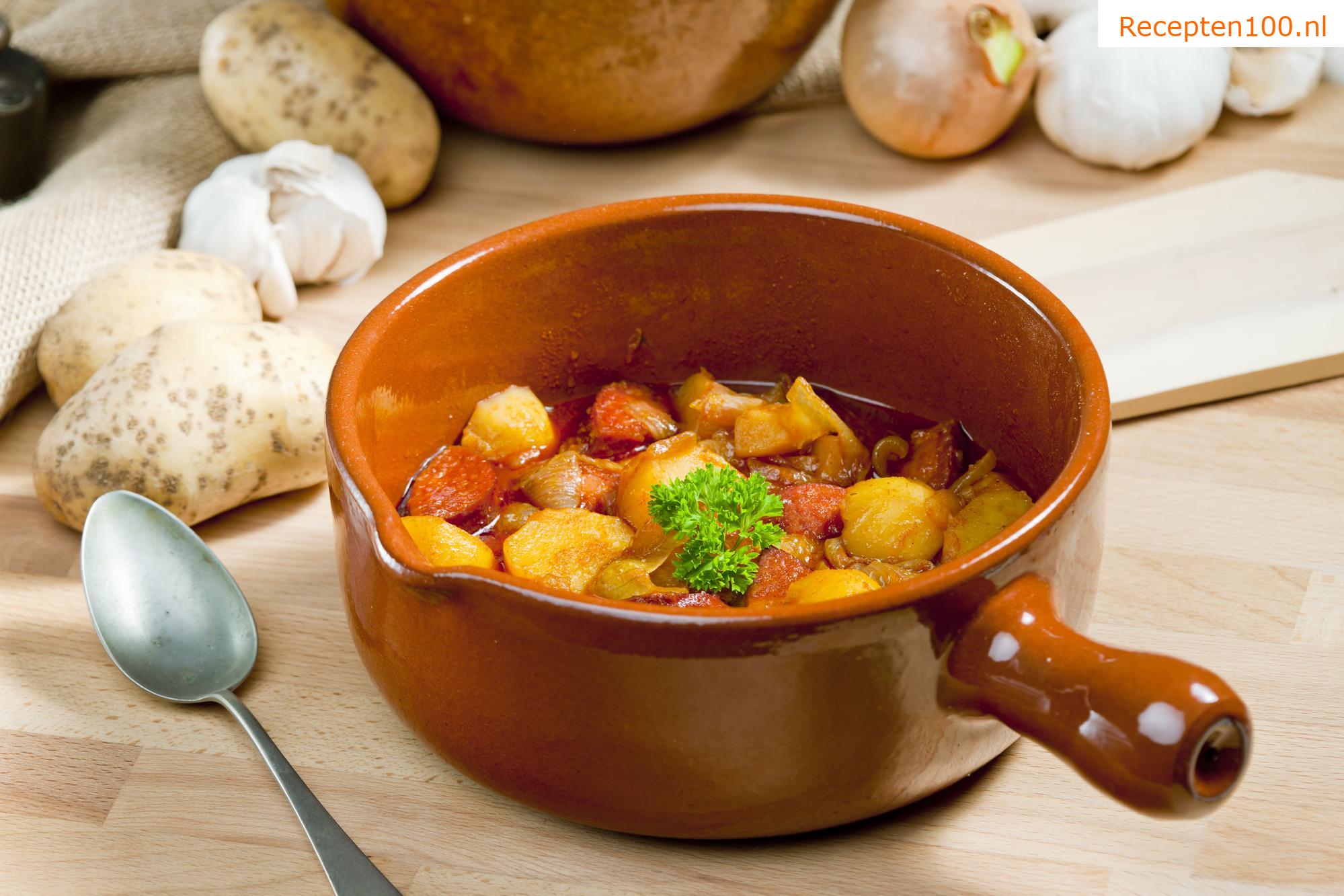 Aardappelen op paprika