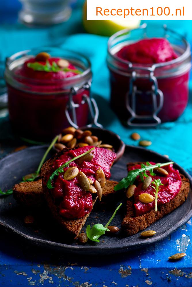 Bietenpasta met mierikswortel