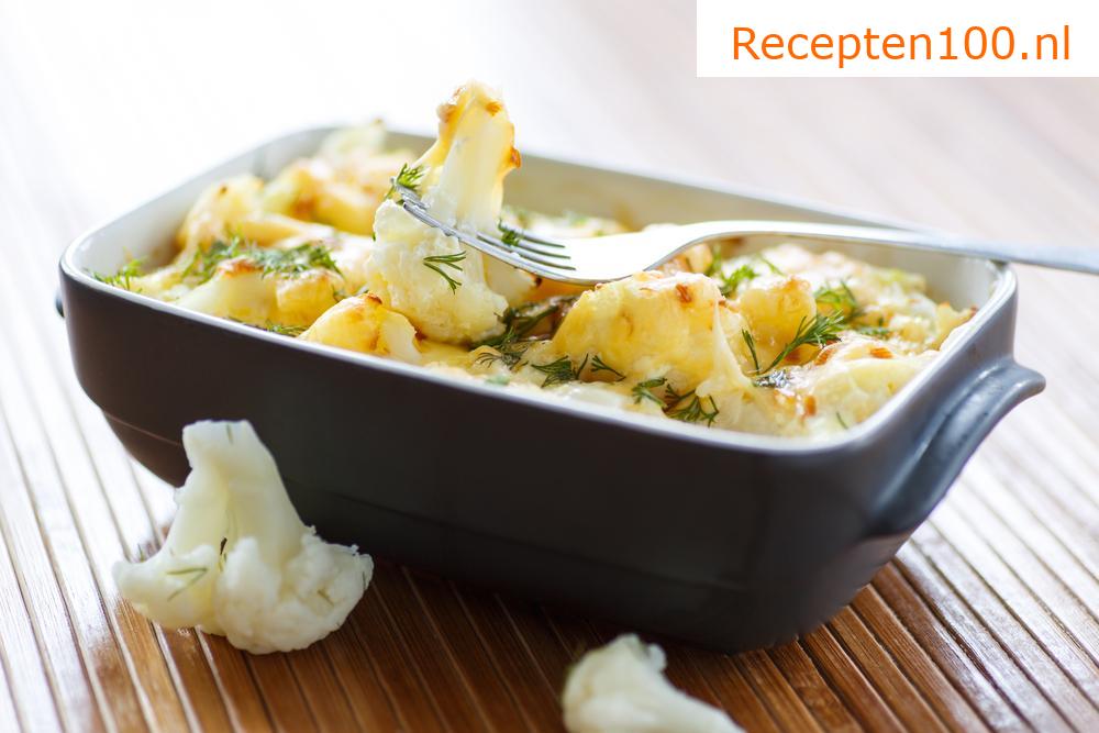 Bloemkool au gratin met ham