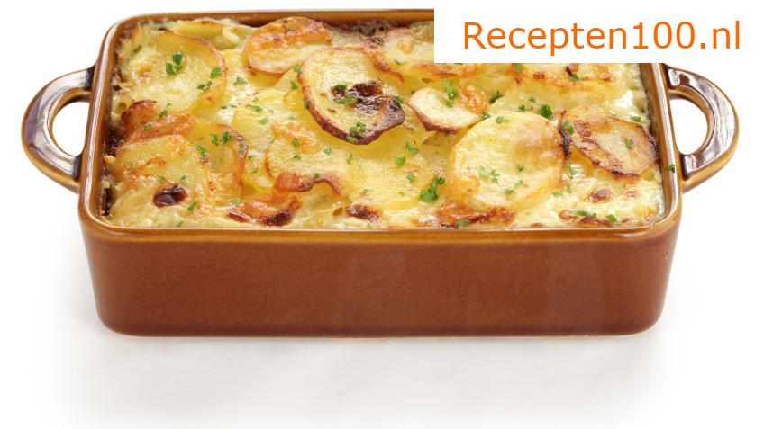 Gegratineerde aardappelen met broccoli en kaas