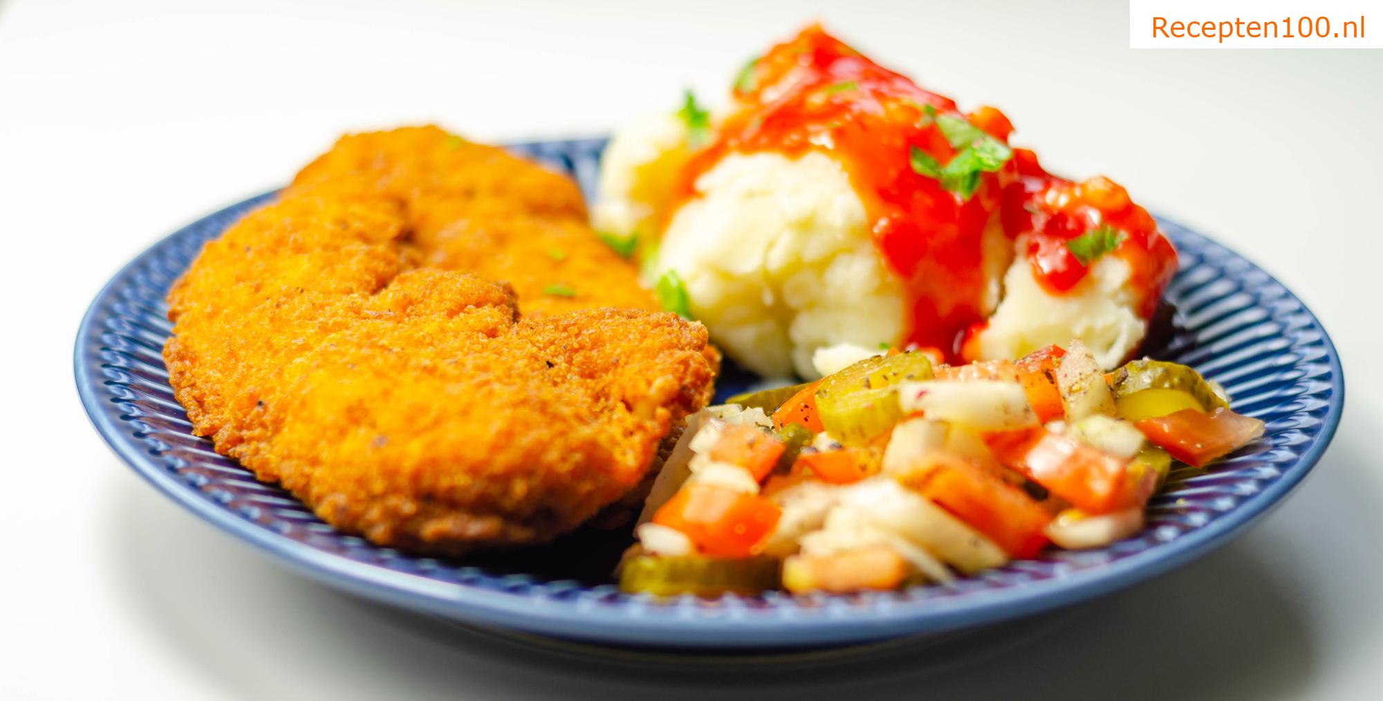Gemalen kipfilet met twee kazen
