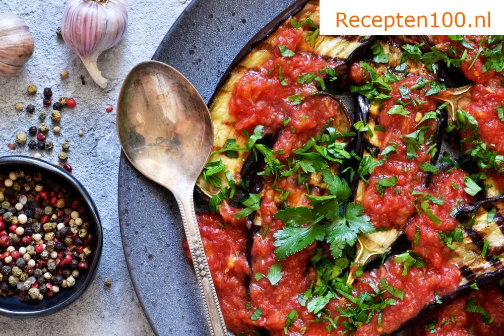 Gemarineerde gegrilde aubergine