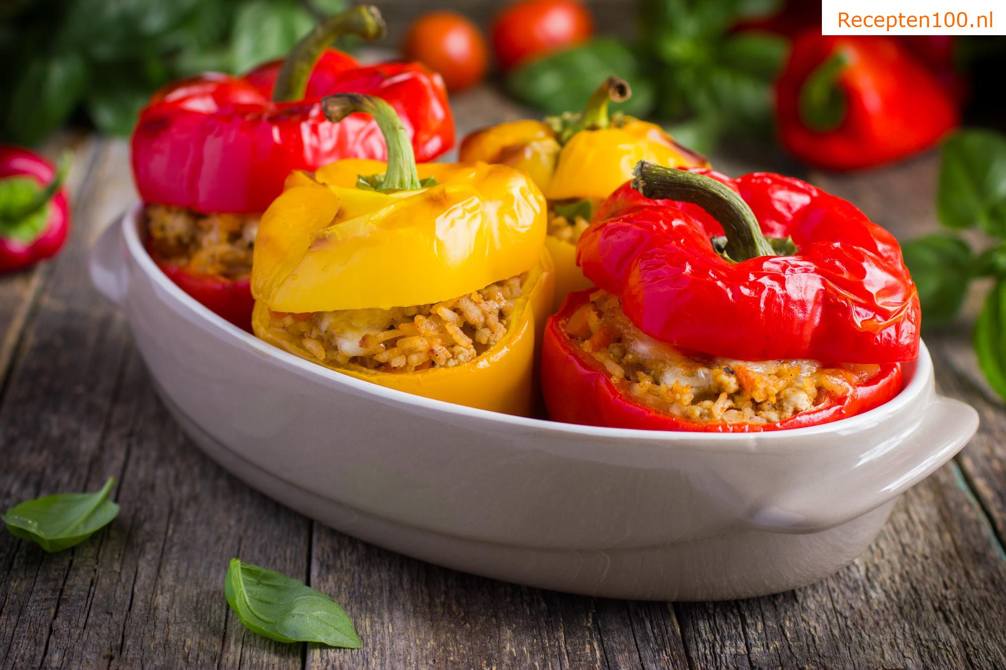 Gevulde paprika's uit de oven