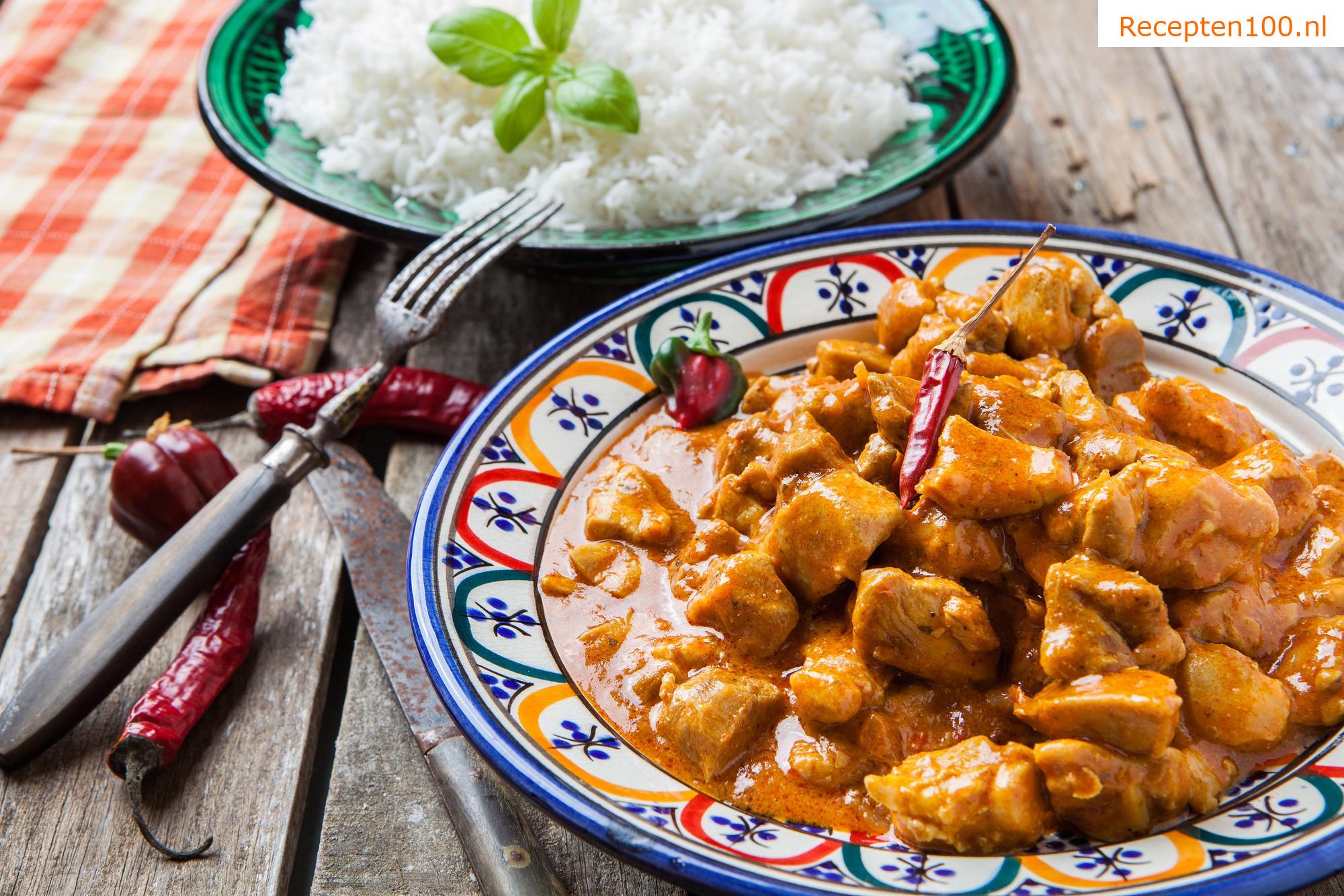 Indiase kip op zijn vindaloo / wok