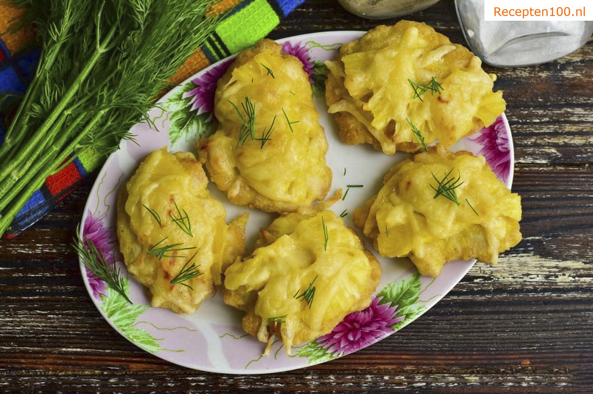 Kipfilet in maisvlokken uit de oven gebakken (zonder vet)