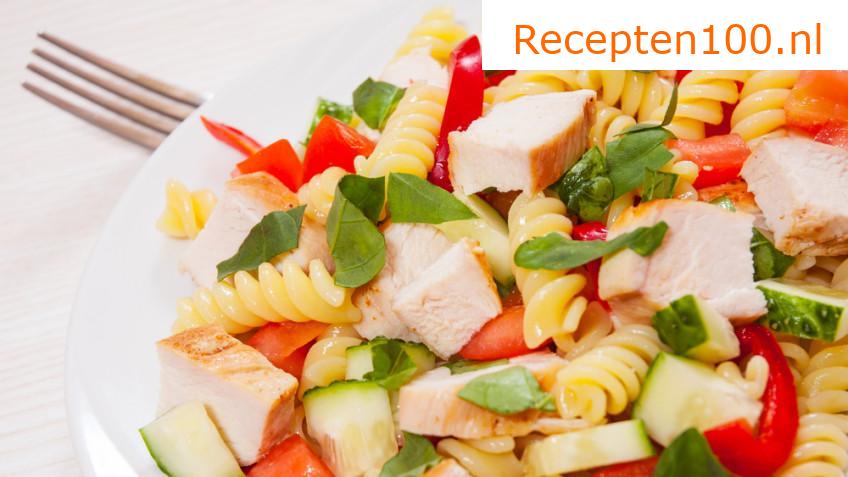 Pasta salade met kipfilet