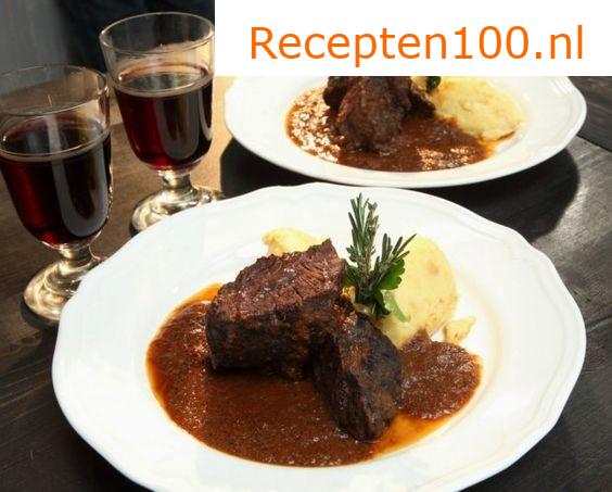 Runderwangen in wijn