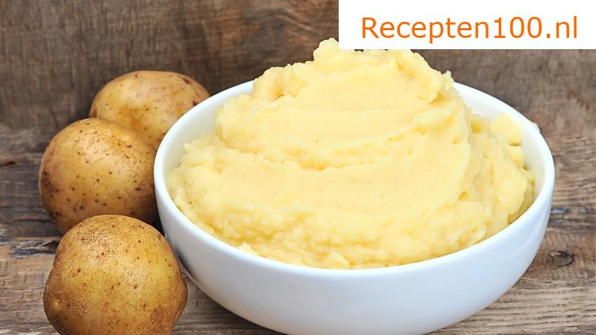 Smetana aardappelpuree met zoete aardappelen