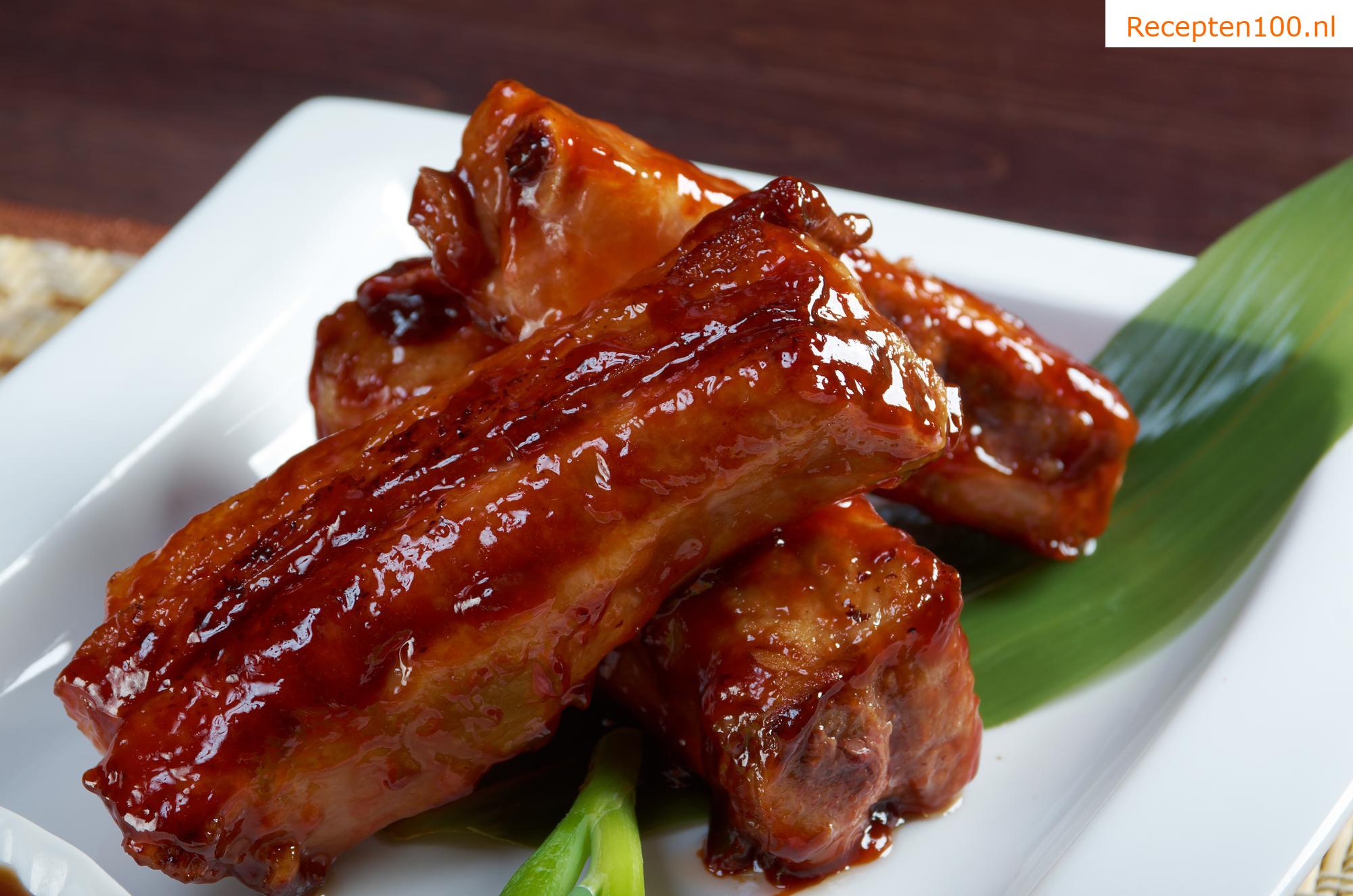 Varkensrib op champignons